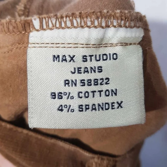 Max Studio Lace Up Brown Corduroy Pants Midrise Bootcut Flare - Picture 10 of 12